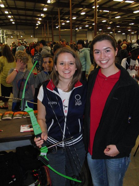 CIMG5707.JPG - this archer's bow has Lindsey's autographs from each of the previous 4 years!